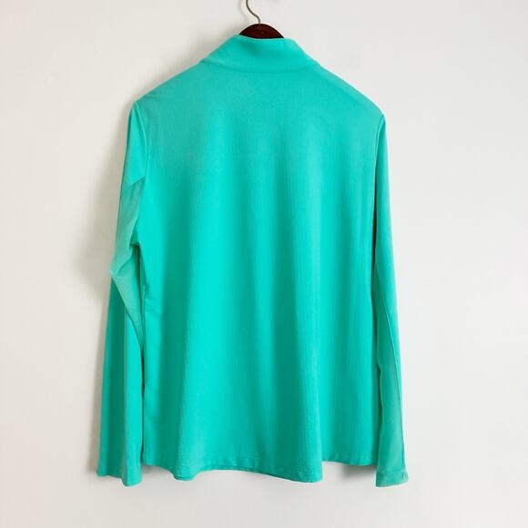 IBKUL Mock Neck Half Zip Long Sleeve Top Jade XL - Picture 7 of 10